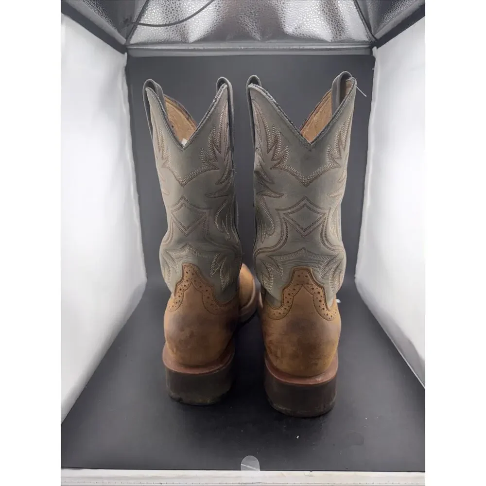 Ariat Heritage Crepe Boots Mens 8.5 D Brown Gray Western Cowboy Style 30029